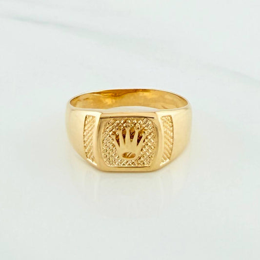 Anillo Sello Corona 4.45 g / T10 Oro Amarillo 18K