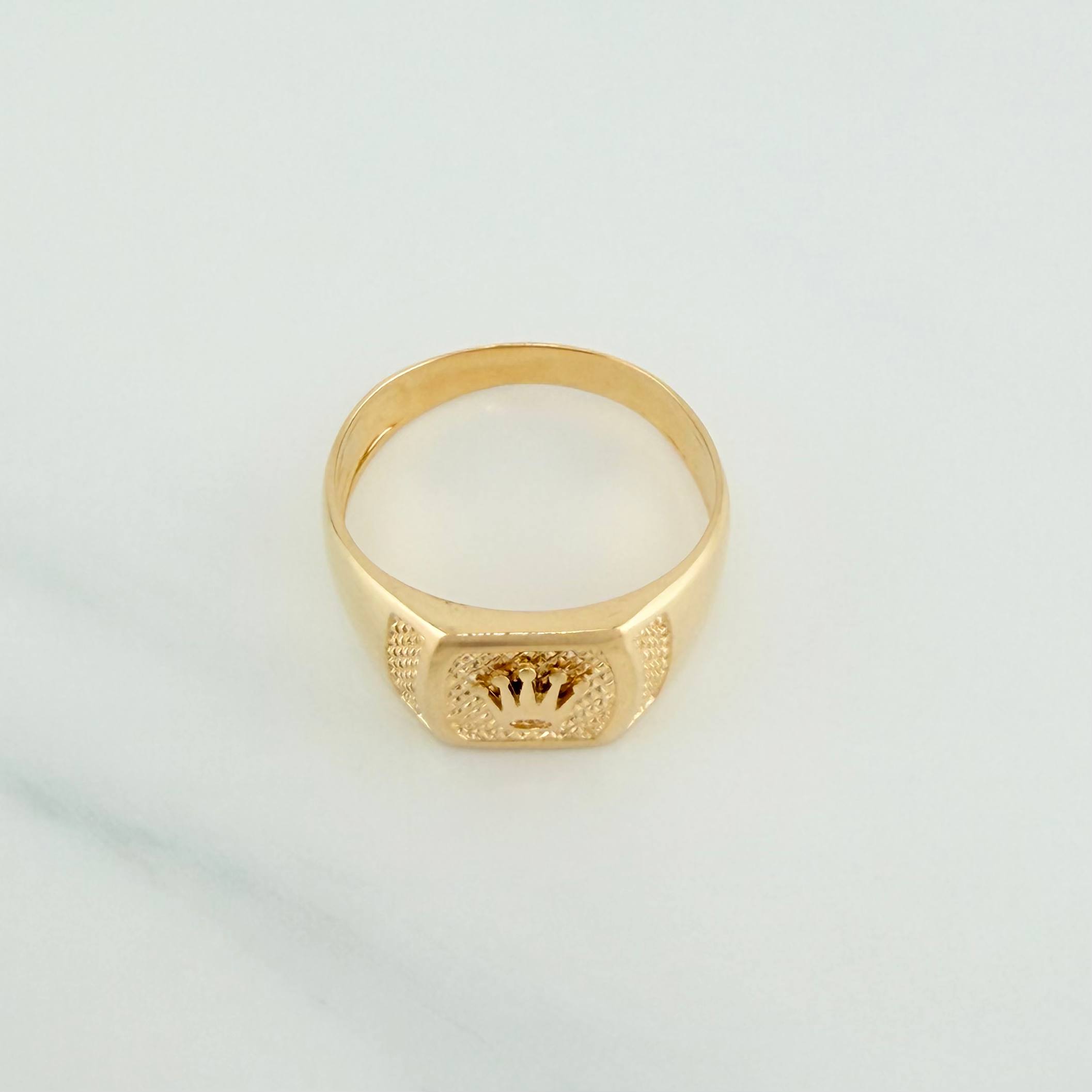 Anillo Sello Corona 4.45 g / T10 Oro Amarillo 18K