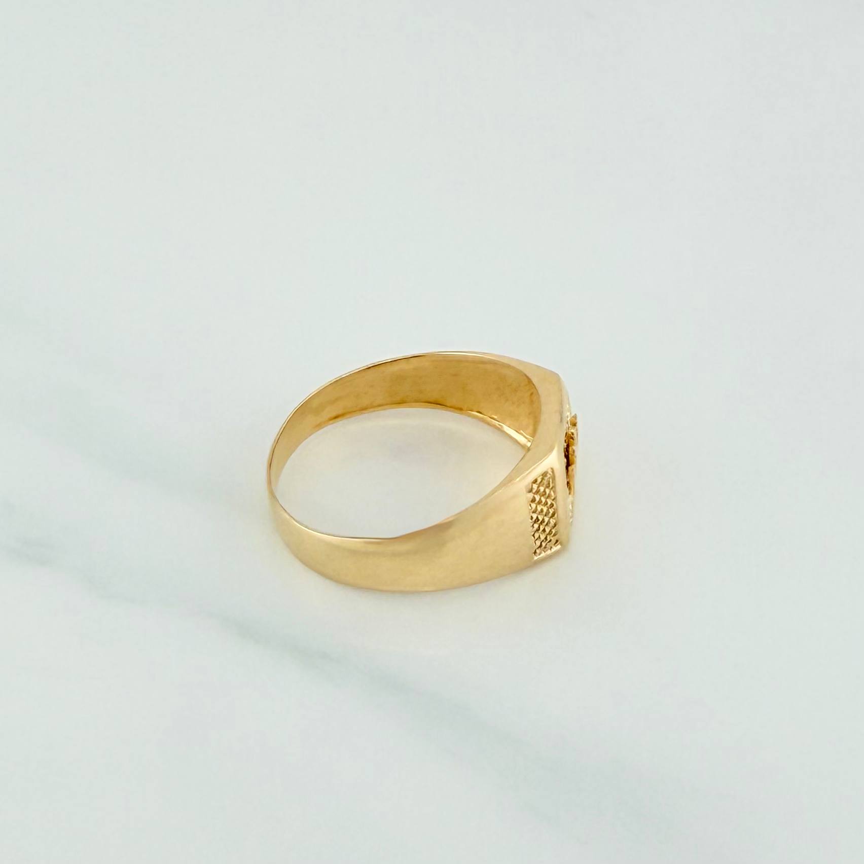 Anillo Sello Corona 4.45 g / T10 Oro Amarillo 18K