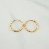 Candongas Aro Rayado 1.1 g / 1.6 cm Oro Amarillo 18K