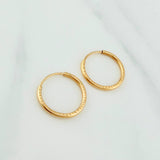 Candongas Aro Rayado 1.1 g / 1.6 cm Oro Amarillo 18K