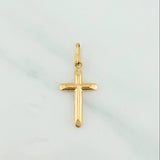 Dije Cruz Puntas Planas 0.55 g / 2.8 cm Oro Amarillo 18K