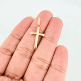 Dije Cruz Puntas Planas 0.55 g / 2.8 cm Oro Amarillo 18K