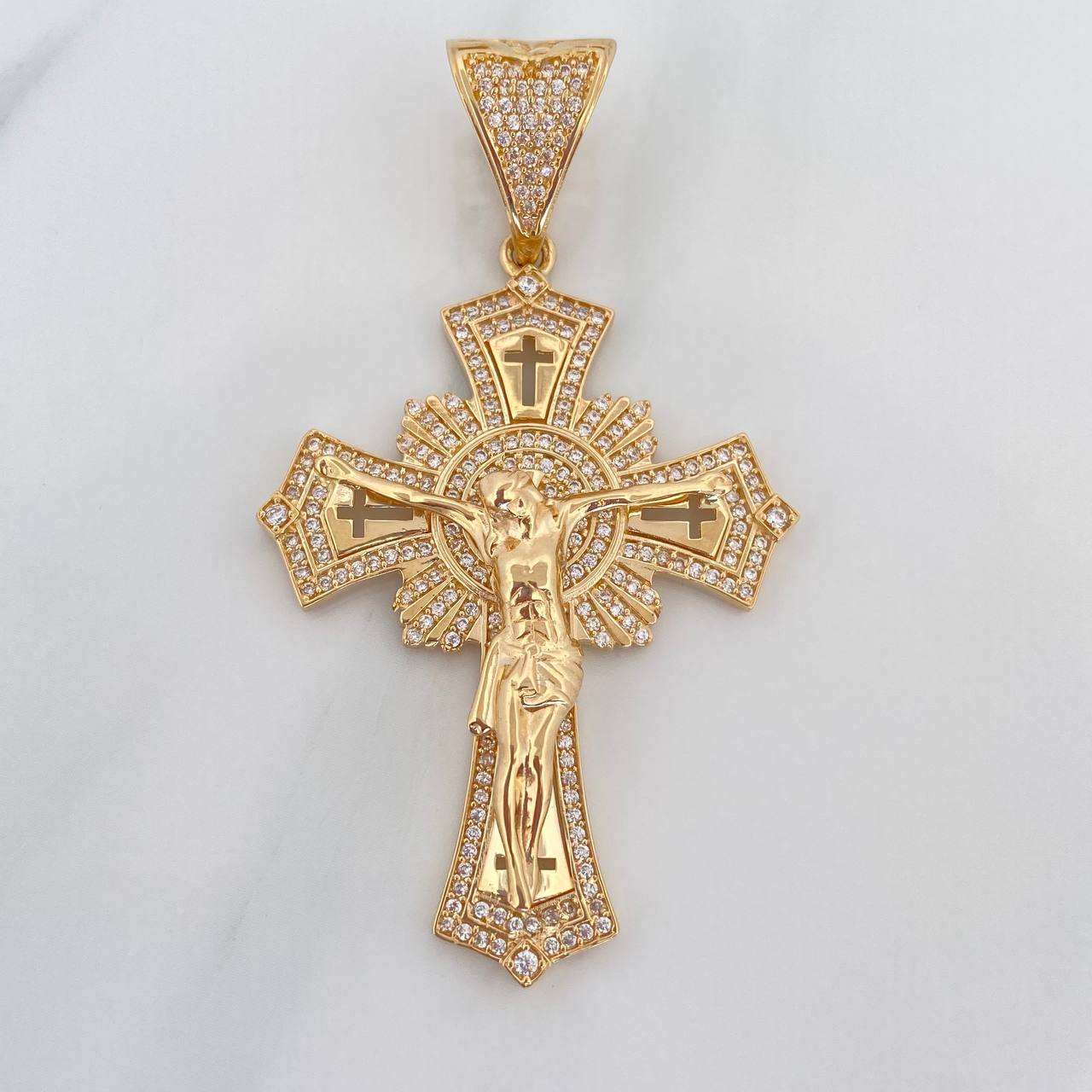 Dije Cruz Cristo 13.5 g / 6.4 cm Oro Amarillo 18K
