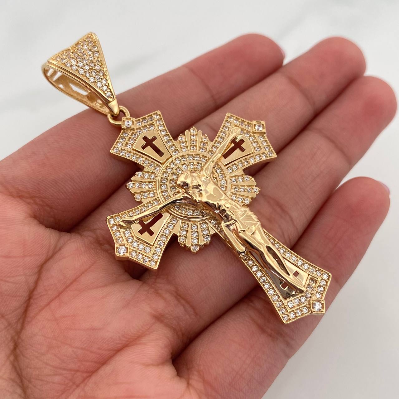 Dije Cruz Cristo 13.5 g / 6.4 cm Oro Amarillo 18K