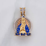 Dije Virgen Guadalupe 7.35 g / 3.1 cm Dos Oros Amarillo Blanco 18K