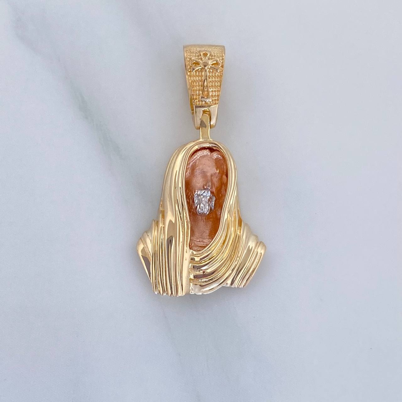 Dije Rostro Cristo 3.3 g / 2.8 cm Tres Oros 18K