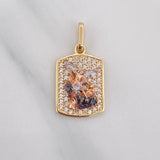 Dije Placa San Miguel Arcangel 2.3 g / 2.3 cm Tres Oros 18K