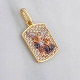 Dije Placa San Miguel Arcangel 2.3 g / 2.3 cm Tres Oros 18K