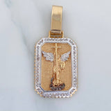 Dije Placa San Miguel Arcangel 5.4 g / 3.9 cm Tres Oros 18K