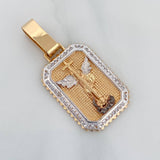 Dije Placa San Miguel Arcangel 5.4 g / 3.9 cm Tres Oros 18K