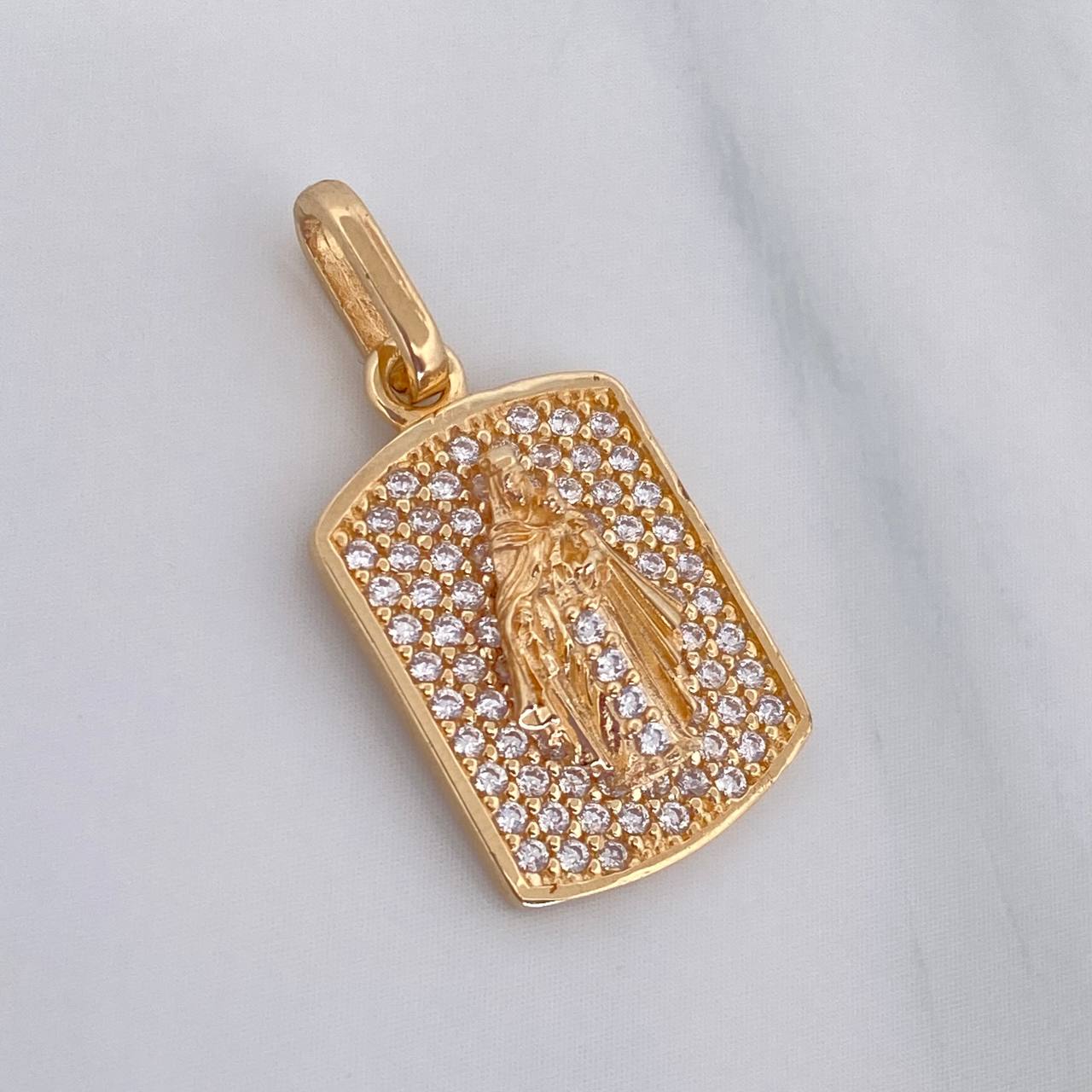 Dije Placa Virgen Del Carmen 2.5 g / 2.3 cm Oro Amarillo 18K