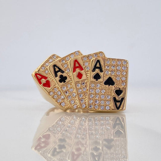 Anillo Poker 8.2 g / T10 1/4 Oro Amarillo 18K