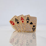Anillo Poker 8.2 g / T10 1/4 Oro Amarillo 18K