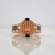 Anillo Correa Corona 4.6 g / T9 1/2 Dos Oros Negro Rosa 18K