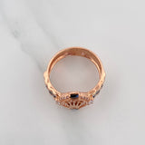 Anillo Correa Corona 4.6 g / T9 1/2 Dos Oros Negro Rosa 18K