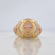 Anillo Cruz 8.35 g / T11 1/2 Tres Oros 18K