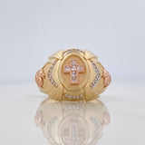 Anillo Cruz 8.35 g / T11 1/2 Tres Oros 18K