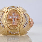 Anillo Cruz 8.35 g / T11 1/2 Tres Oros 18K