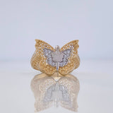 Anillo Mariposa 3 g / T6 1/4 Dos Oros Amarillo Blanco 18K