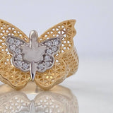 Anillo Mariposa 3 g / T6 1/4 Dos Oros Amarillo Blanco 18K
