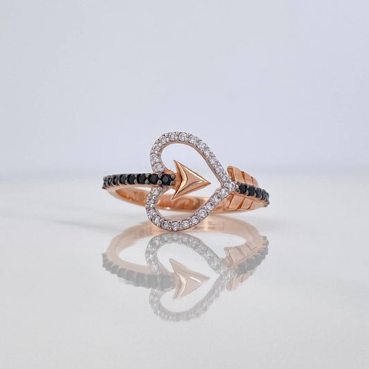 Anillo Corazon Flechado 2.75 g / T7 Tres Oros 18K