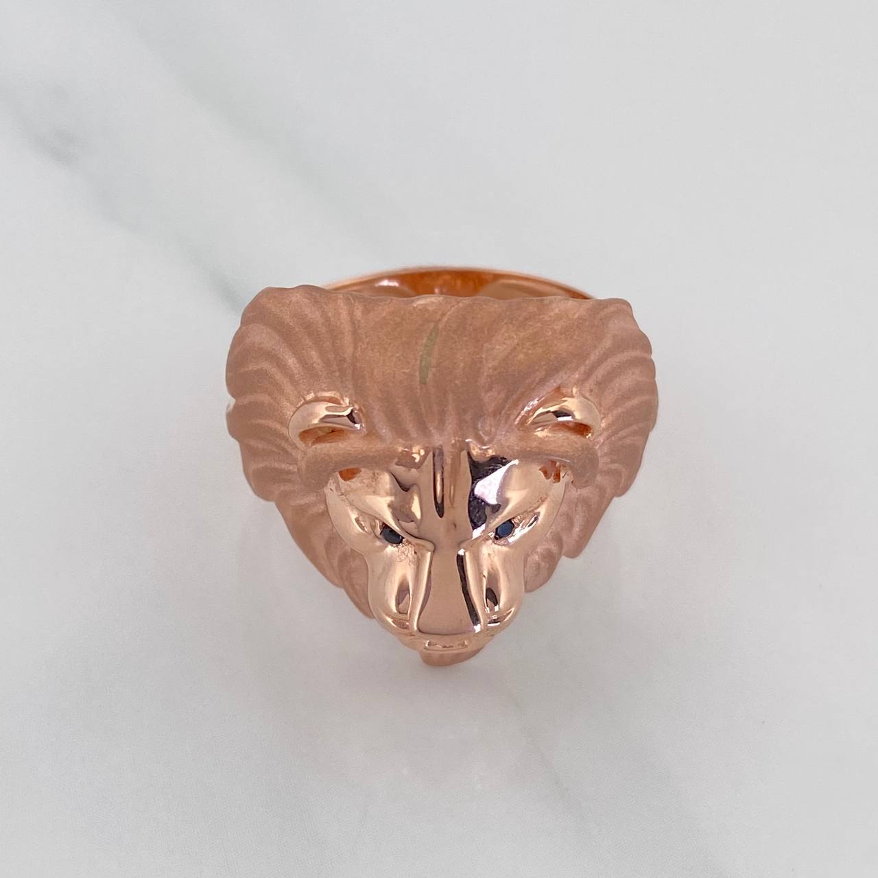 Anillo Rostro León 7.3 g / T10 1/2 Oro Rosa 18K