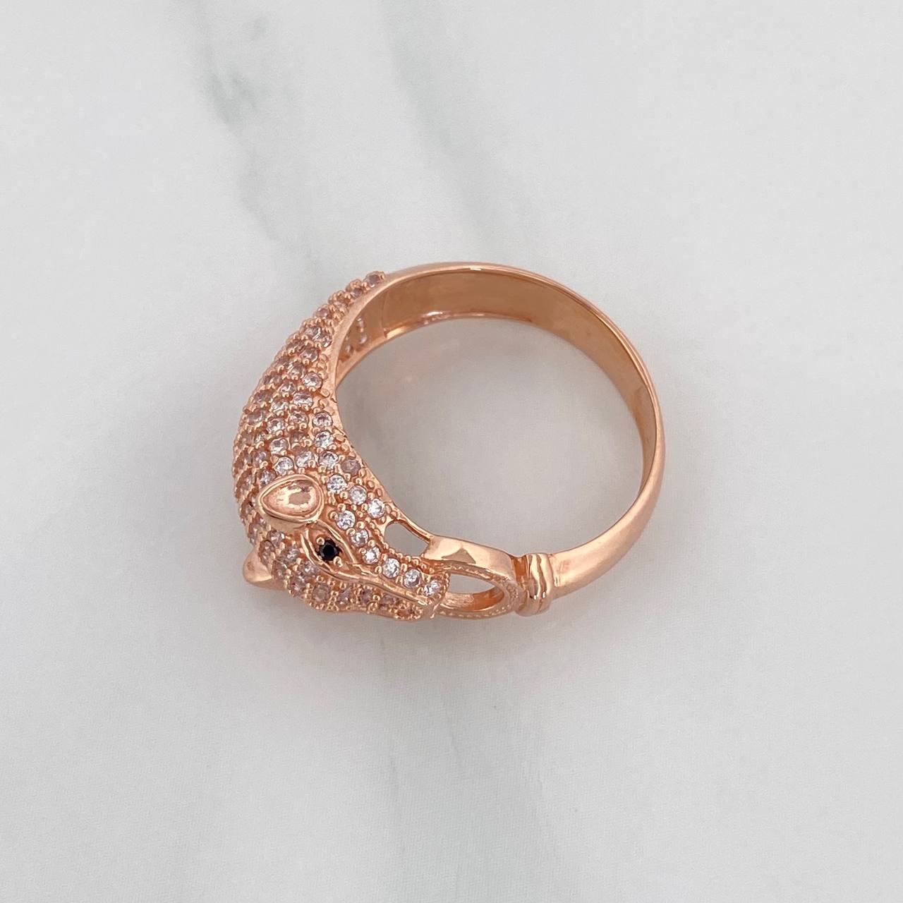 Anillo Pantera 4.3 g / T6 3/4 Oro Rosa 18K