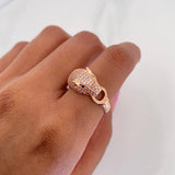 Anillo Pantera 4.3 g / T6 3/4 Oro Rosa 18K
