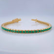Pulso Tipo Tennis Esmeralda 15.7gr / 17.4cm / 3.26mm Oro Amarillo18K %