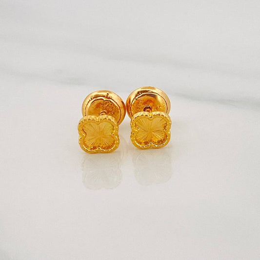 Topos Trebol Diamantado 0.75g / 4.9mm Oro Amarillo 18K