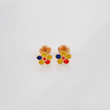 Topos Flor Tricolor 0.65g / 7.15mm Oro Rosa 18K