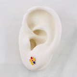 Topos Flor Tricolor 0.65g / 7.15mm Oro Rosa 18K