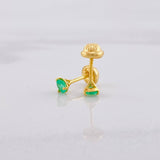 Topos Tres Garras Esmeraldas 27pts 0.75g / 3.9mm Oro Amarillo 18K