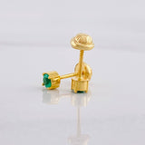 Topos Cuatro Garras Esmeraldas 21pts 1g / 3.5mm Oro Amarillo 18K