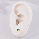 Topos Cuatro Garras Esmeraldas 22pts 0.95g / 3.5mm Oro Amarillo 18K