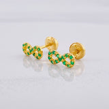 Topos Infinito Esmeraldas 14pts 1.2g / 4.4mm Oro Amarillo 18K