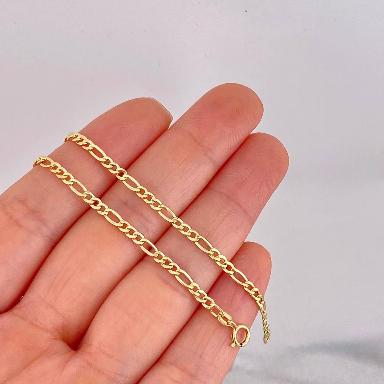 Cadena Figaro 2.65g / 60cm / 2.5mm Oro Amarillo 18K