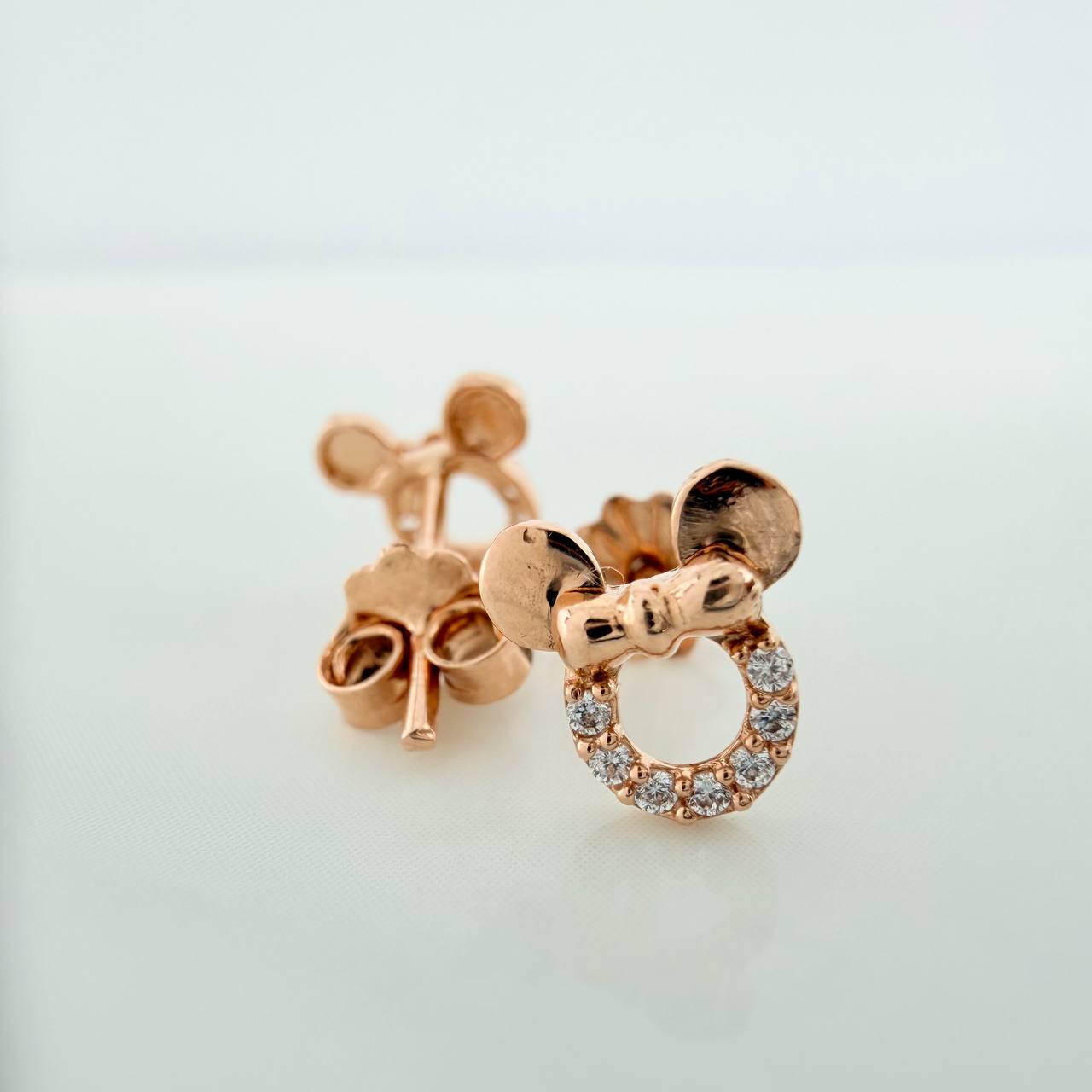 Topos Silueta Ratona 1.2gr / 7.55mm Oro Rosa 18K %