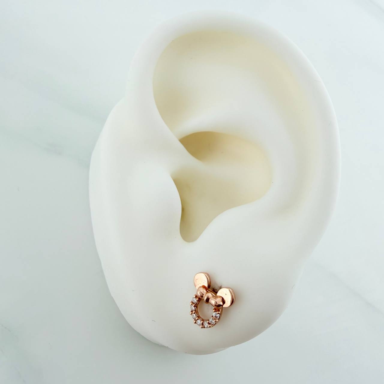 Topos Silueta Ratona 1.2gr / 7.55mm Oro Rosa 18K %