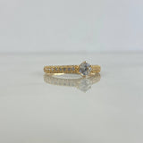 Anillo Solitario Tupido 2.35gr / T6 / Circones Blancos Oro Amarillo ©