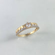 Anillo Solitario Corazones Lineas 2.3gr / T6 1/4 / Circones Blancos Dos Oros Amarillo Blanco ©