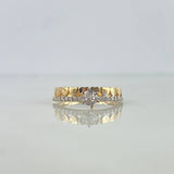 Anillo Solitario Corazones Lineas 2.25gr / T7 3/4 / Circones Blancos Dos Oros Amarillo Blanco ©