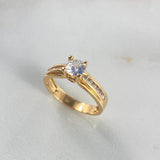 Anillo Solitario Churumbela Doble 3.45gr / T6 / Circones Blancos Oro Amarillo ©