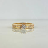 Anillo Solitario Churumbela Cuadriculada 2gr / T6 1/4 / Circones Blancos Oro Amarillo ©