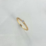 Anillo Solitario Churumbela 1.5gr / T6 1/4 / Circones Blancos Oro Amarillo ©