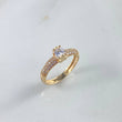 Anillo Solitario Oso TS 2.15gr / T6 1/4 / Circones Blancos Oro Amarillo ©