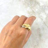 Anillo Caballos Bandera 8.65gr T9 Circones Blancos Verde Dos Oros Blanco Amarillo ©