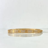 Pulso Aro Tornillo 11.35gr / 18cm / 4mm Circones Blancos Oro Amarillo (Oferta)