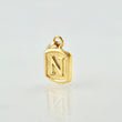 Dije Letra N Marco Texturizado 0.3gr / 1.5cm / Oro Amarillo 18K
